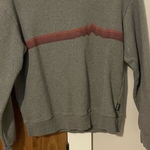 Patagonia Gray and Red Crewneck Sweater